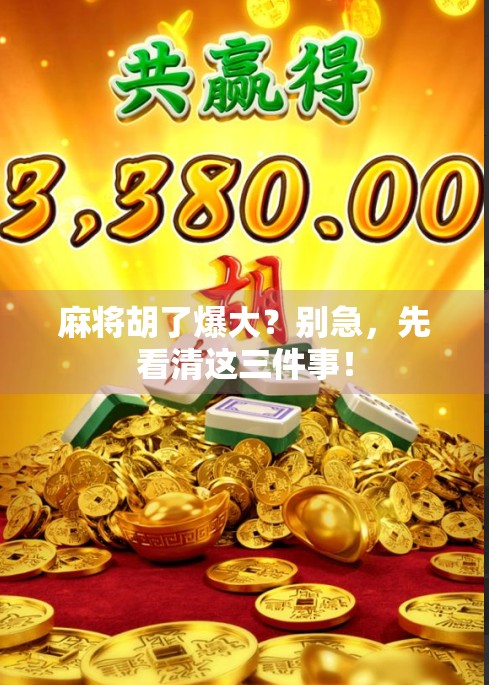 麻将胡了爆大？别急，先看清这三件事！