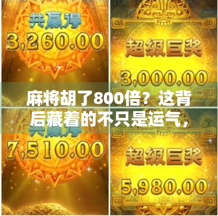 麻将胡了800倍？这背后藏着的不只是运气，还有你没看懂的财富密码