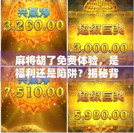 麻将胡了免费体验，是福利还是陷阱？揭秘背后的真实套路！