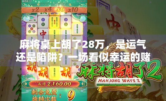 麻将桌上胡了28万,是运气还是陷阱?一场看似幸运的赌局背后藏着多少套路? 麻将桌上胡了28万,是运气还是陷阱?一场看似幸运的赌局背后藏着多少套路?