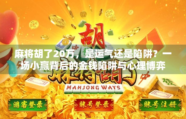 麻将胡了20万，是运气还是陷阱？一场小赢背后的金钱陷阱与心理博弈
