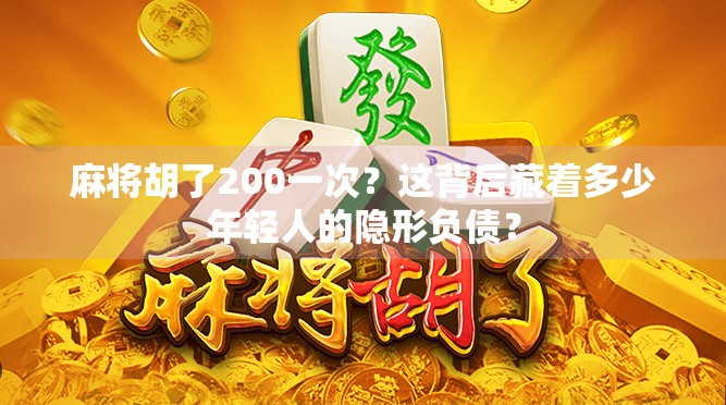 麻将胡了200一次？这背后藏着多少年轻人的隐形负债？