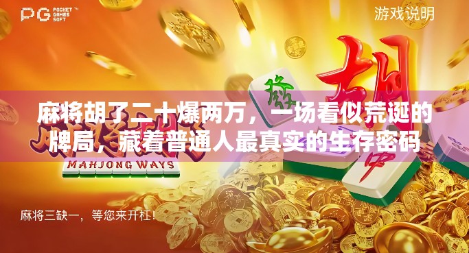 麻将胡了二十爆两万,一场看似荒诞的牌局,藏着普通人最真实的生存密码 麻将胡了二十爆两万,一场看似荒诞的牌局,藏着普通人最真实的生存密码