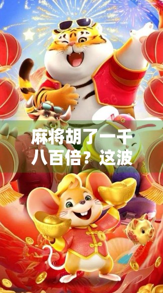麻将胡了一千八百倍？这波操作比中彩票还刺激！