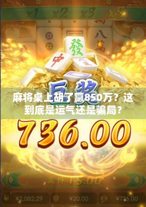麻将桌上胡了赢850万？这到底是运气还是骗局？
