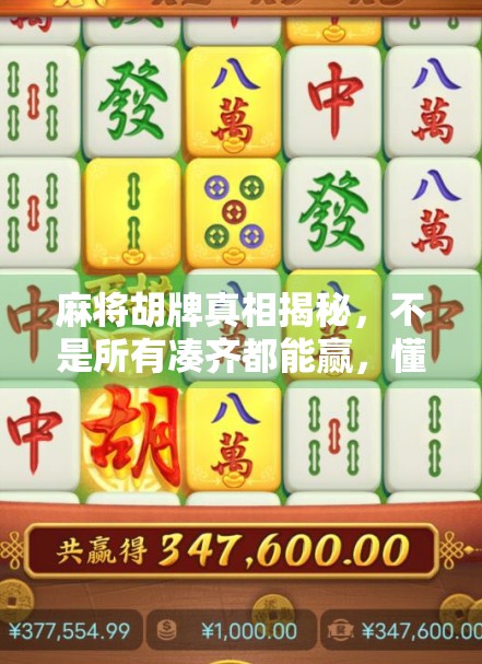 麻将胡牌真相揭秘，不是所有凑齐都能赢，懂规则才能少走弯路！